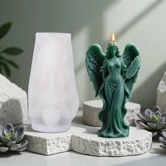 Wings Goddess Angel Silicone Candle Mould - Prayer Sculpture Resin Mold