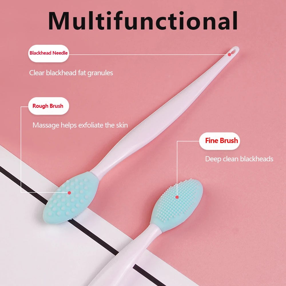 Silicone Face Cleansing Brush Set - Blackhead Removal & Exfoliation