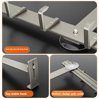 Over Door Metal Hooks Rack 5/7 Adjustable Bathroom Organizer