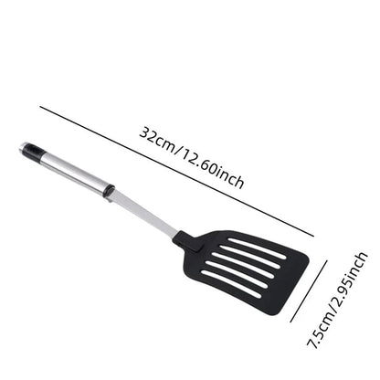 Stainless Steel Turner Spatula with Nylon Handle - Fish Egg Frying
