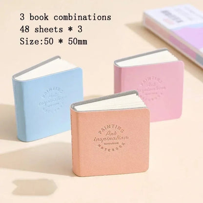 Square Watercolor Sketchbook Set 3-Pack Mini Thick Paper Drawing Books