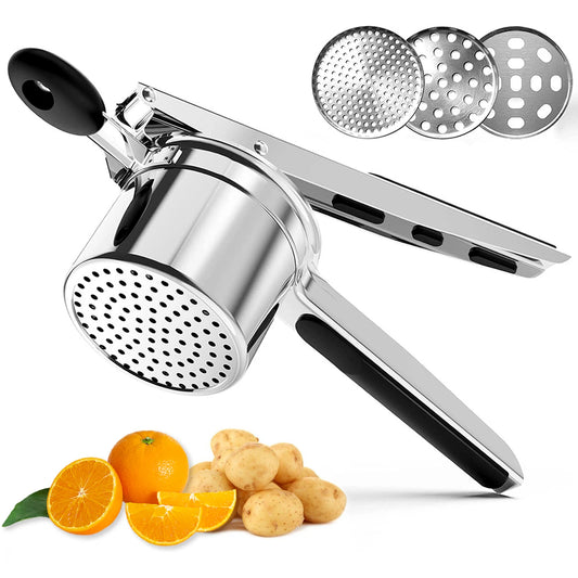 Stainless Steel Potato Ricer with Replaceable Silicone Handle