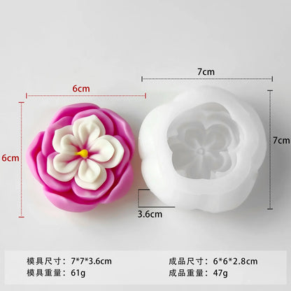 6cm Rose Flower Silicone Mold - Soap Candle Resin Gypsum DIY Craft