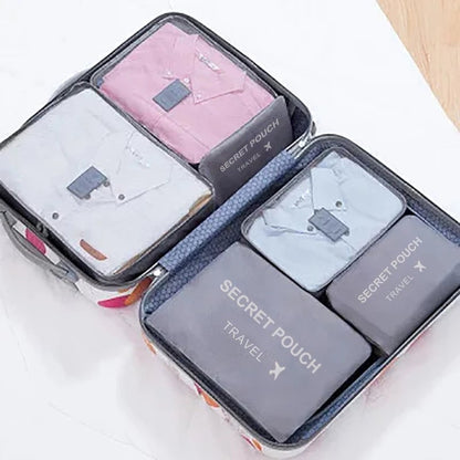 6PCS Waterproof Travel Storage Bags Large Luggage Clothes Organizer
