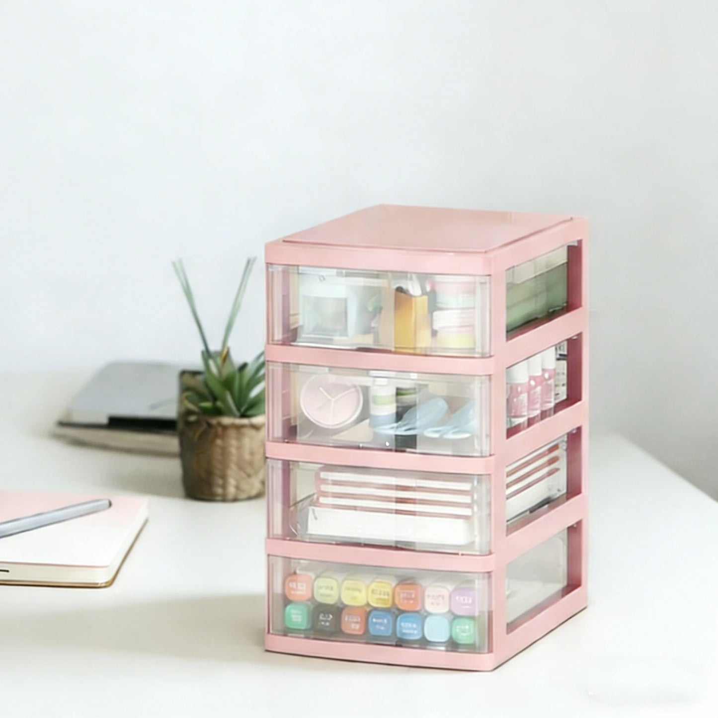 Clear Acrylic Drawer Organizer 2/3/4-Tier Storage Box Space-Saving