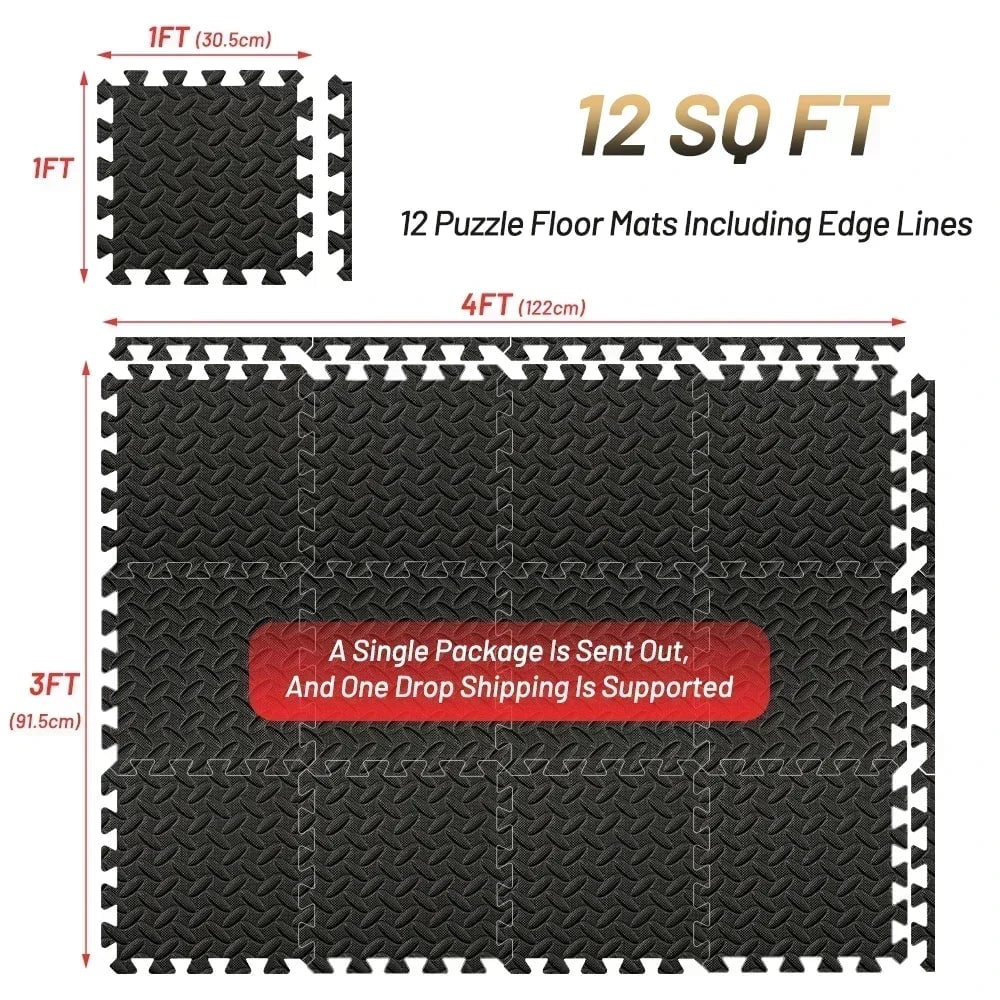 20Pcs EVA Interlocking Foam Floor Tiles - Puzzle Fitness Mat Set