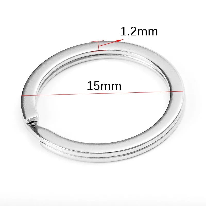20pcs Stainless Steel Split Key Rings 20-35mm Round Flat Line