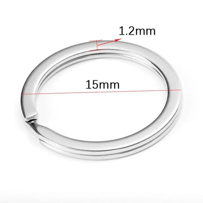 20pcs Stainless Steel Split Key Rings 20-35mm Round Flat Line