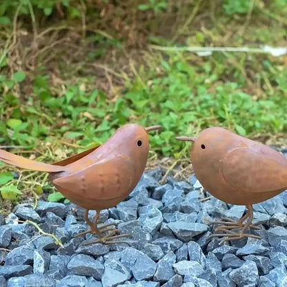 2Pcs Iron Bird Figurines - Tabletop Decorative Sculpture Ornaments