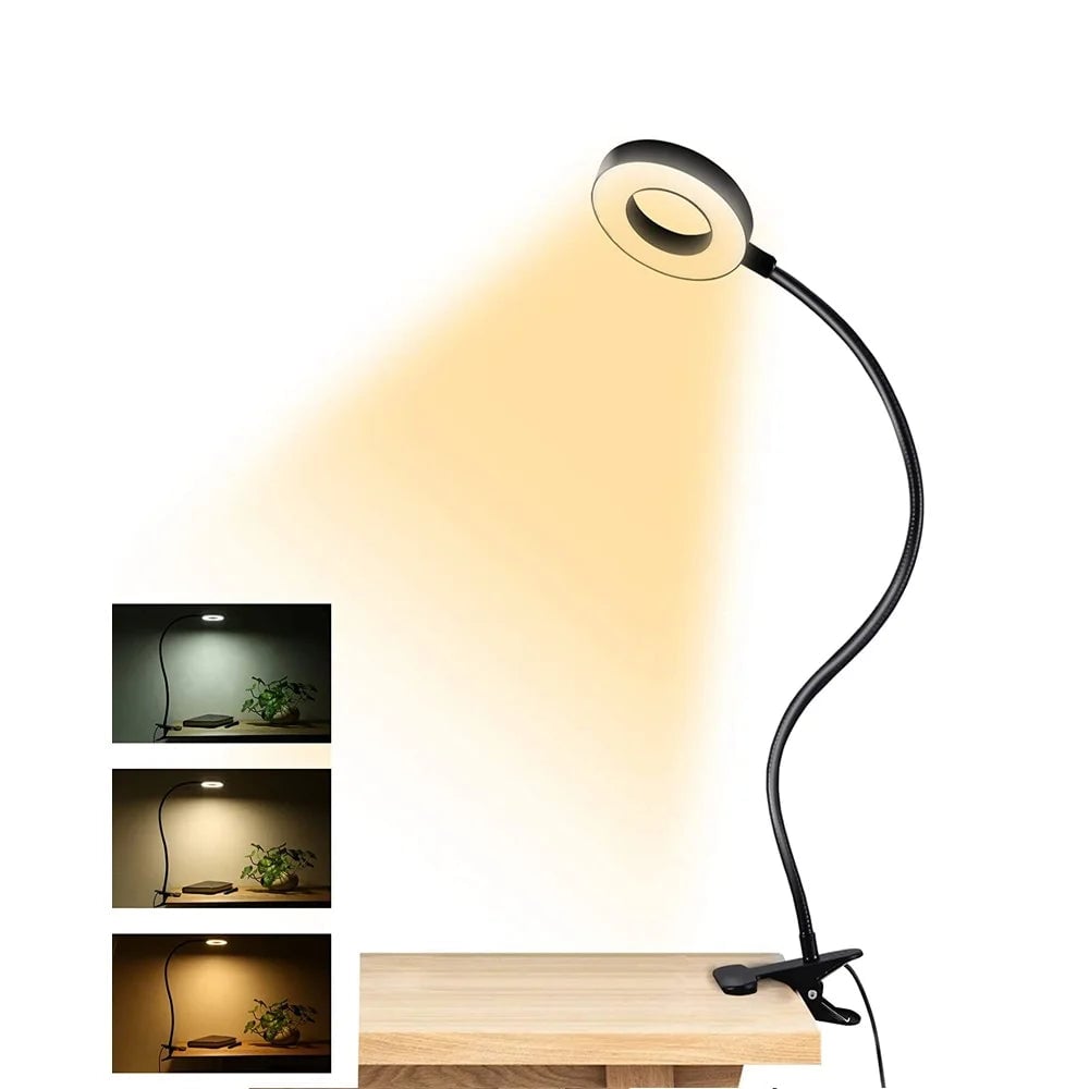 48 LED Clip-On Desk Lamp 360° Flexible Gooseneck USB Eye Care Light