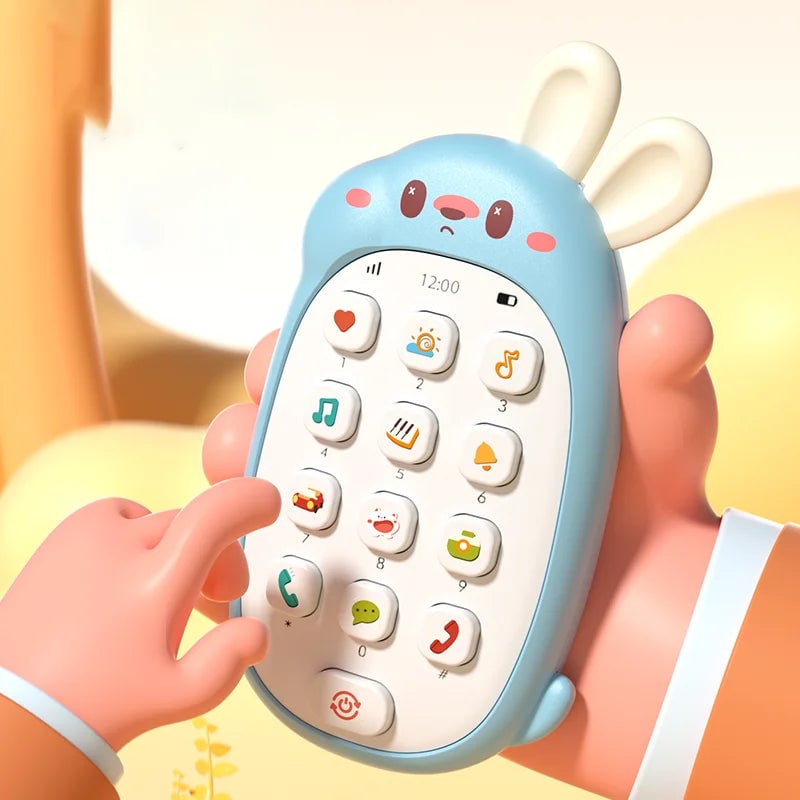 Rabbit Phone Toy - Chewable Music Mobile Teether Puzzle Baby Toy