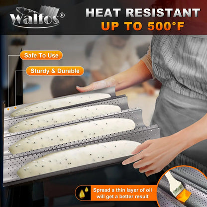 Baguette Bread Baking Pan - Non-Stick French Loaf Mould Tray