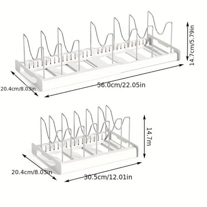 Foldable Kitchen Utensil & Pot Lid Storage Rack Organizer