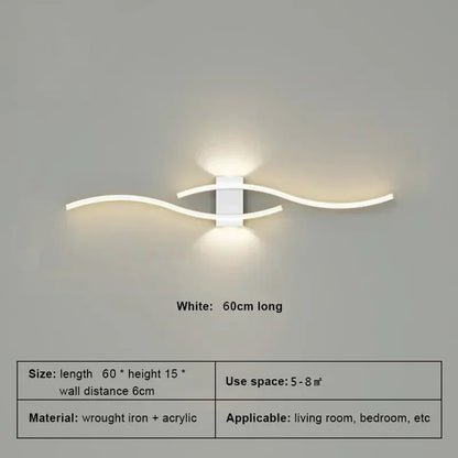 LED Long Strip Wall Lamp - Modern TV Background Light for Bedroom