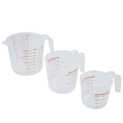 3pcs PVC Measuring Cups Set 1000/500/250ml Baking Liquid Beakers