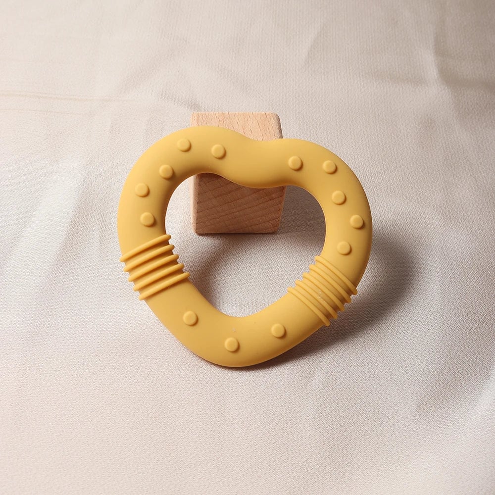 Food Grade Silicone Heart Star Teether - Baby Teething Toy 2024
