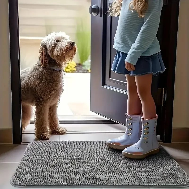 Absorbent Microfiber Dog Door Mat Non-Slip Washable Muddy Paws