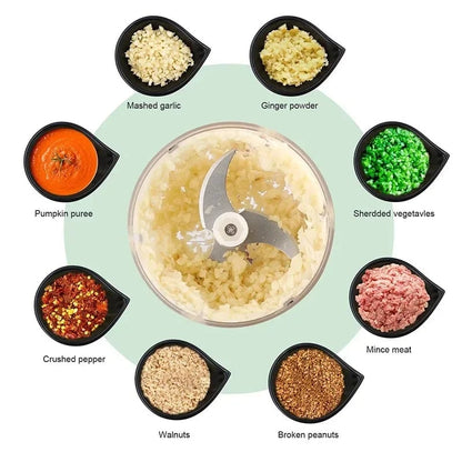 250ml USB Electric Garlic Mincer Chopper Food Processor Kitchen