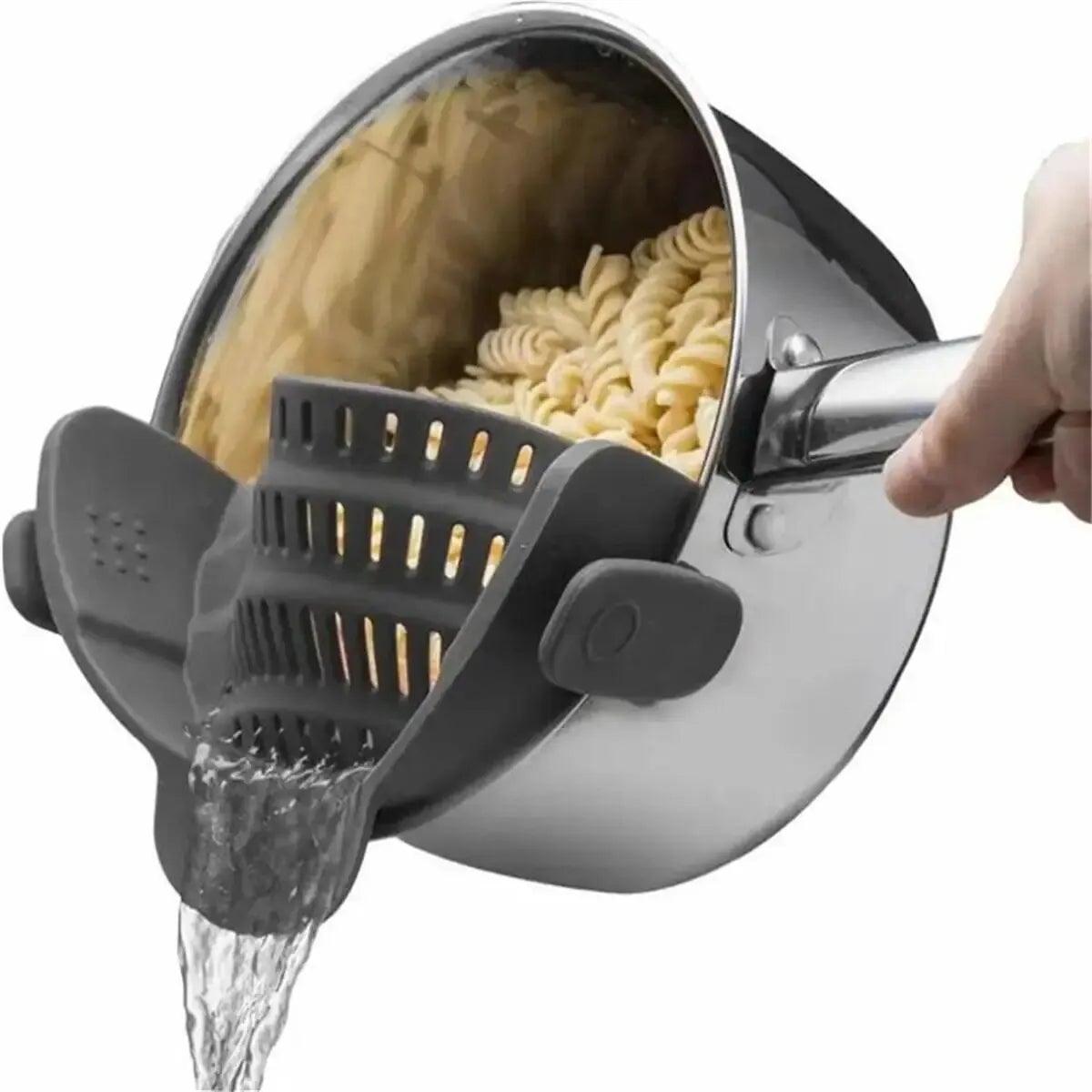 Adjustable Silicone Clip-On Strainer for Pots Pans Bowls - Pasta
