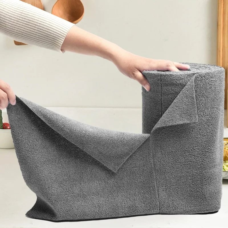 50pk Reusable Microfiber Cleaning Cloths - Super Absorbent Dish Towels