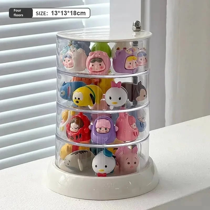 Multi-Layer Transparent Rotating Jewelry Storage Box Organizer