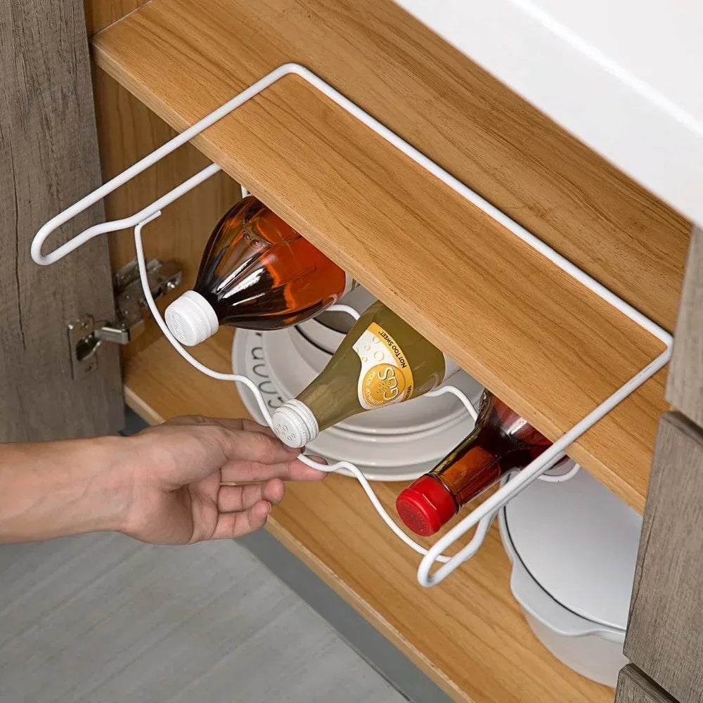 Refrigerator Organizer Rack - Beer Wine Bottle Holder Kitchen Shelf