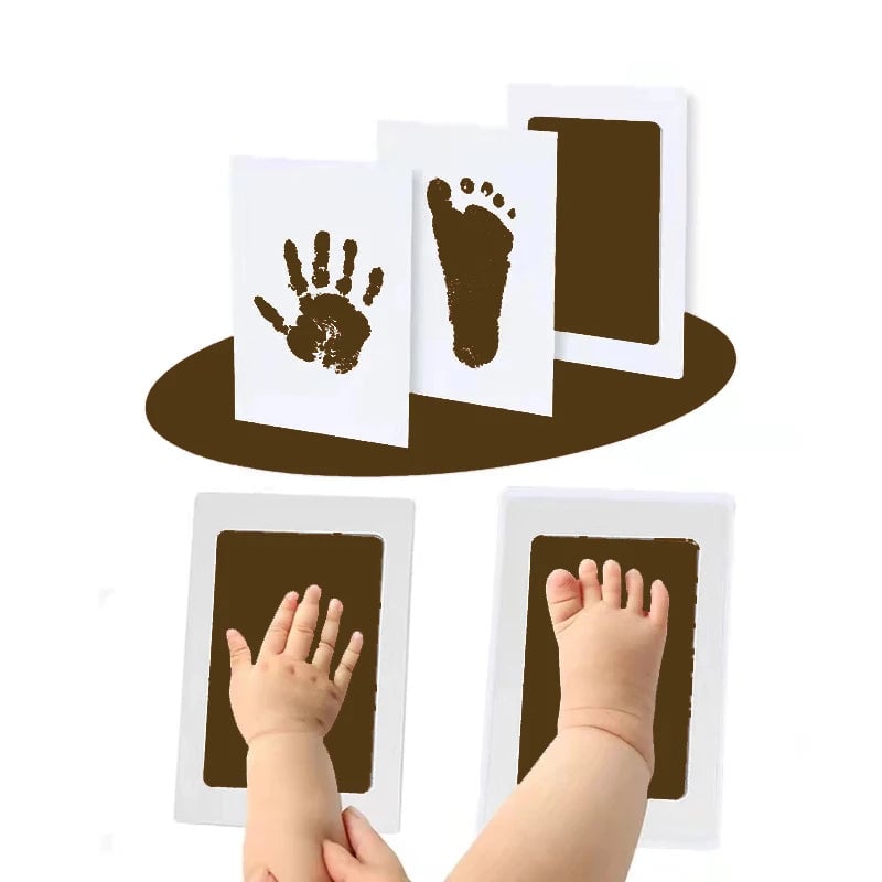 Newborn Baby Handprint Footprint Kit Ink Pads Photo Frame Gift