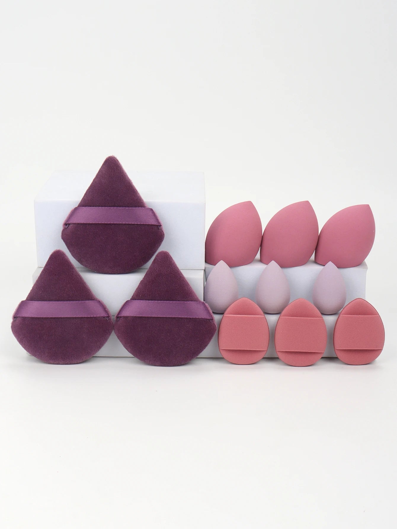 12-Piece Makeup Sponge Set - Powder Puffs, Air Cushion & Beauty Eggs