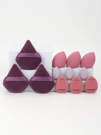 12-Piece Makeup Sponge Set - Powder Puffs, Air Cushion & Beauty Eggs