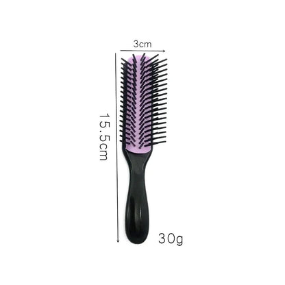 9 Rows Hair Brush Detangling Comb Scalp Massage Straight Curly Hair