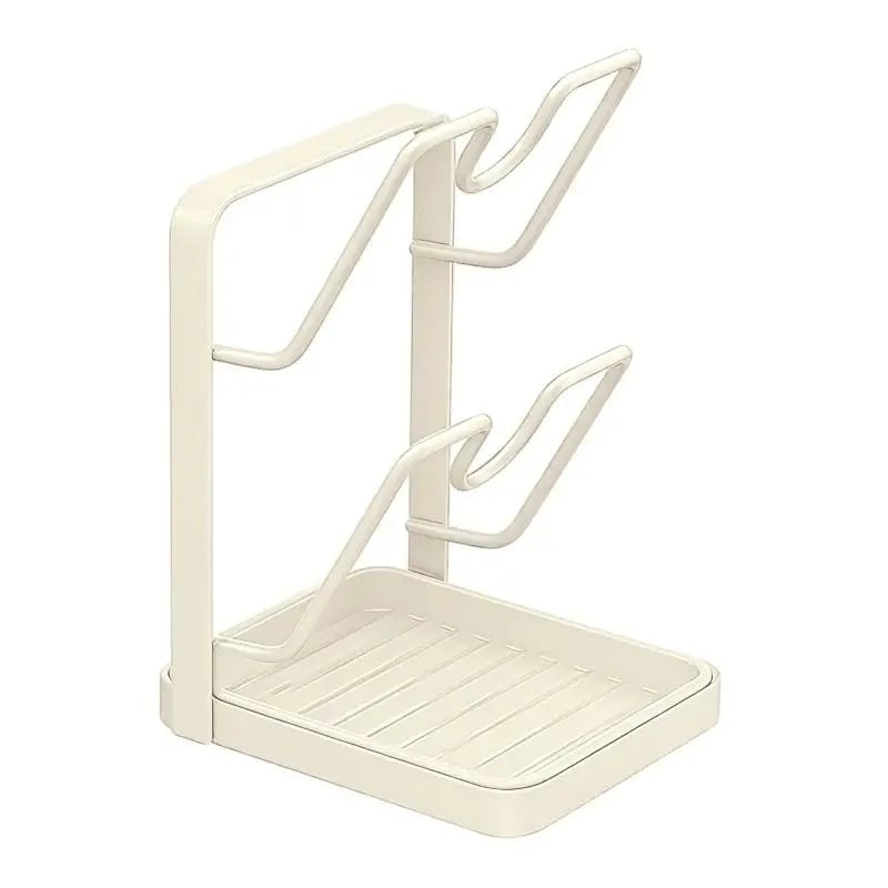 Kitchen Lid Storage Rack with Tray - Pot Lid Holder & Spoon Rest