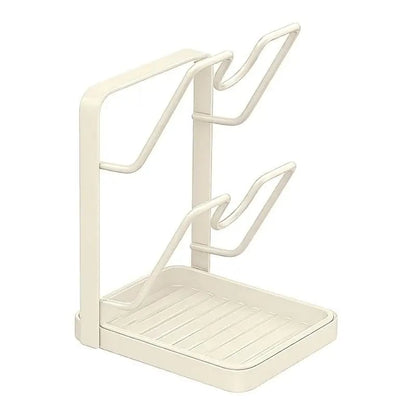 Kitchen Lid Storage Rack with Tray - Pot Lid Holder & Spoon Rest