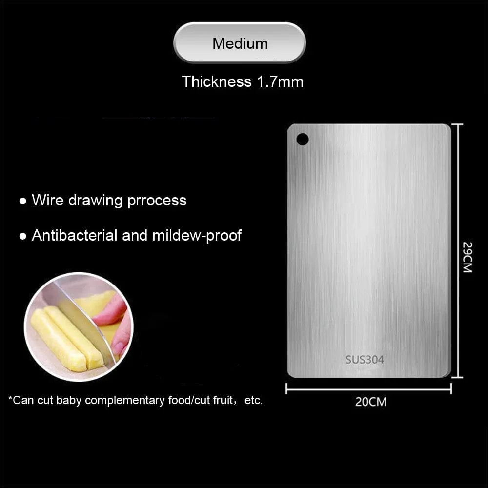 316 Stainless Steel Double Sided Cutting Board - Thickened Kitchen Block