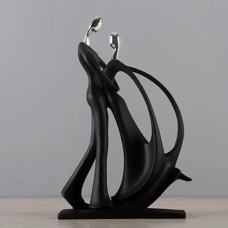 Nordic Art Dancing Couple Resin Figurine Home Decor Ornament