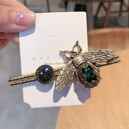 Crystal Rhinestone Hair Scrunchies - Elastic Retro Bee Design