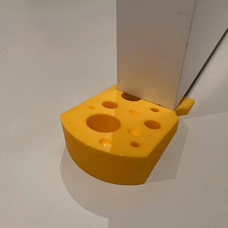 Cheese Shape Door Stopper - No Screw Under Door Safety Bumper