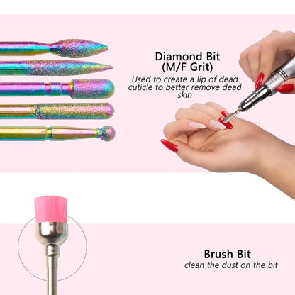 13Pc Ceramic Nail Drill Bit Set Electric Manicure Acrylic Gel