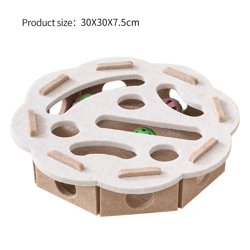 Interactive Cat Puzzle Toy - Felt Box Maze Tunnel with Bell Ball