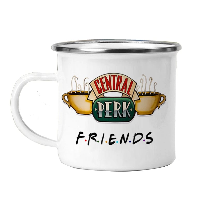 Personalised 11oz Enamel Central Perk Friends TV Show Coffee Mug