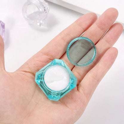 10pcs Diamond Shaped Cosmetic Cream Jars Refillable Travel Containers