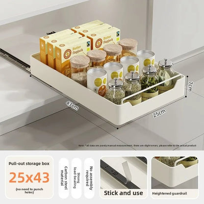 Pull Out Kitchen Storage Basket - Under Sink Cabinet Organizer Rack
