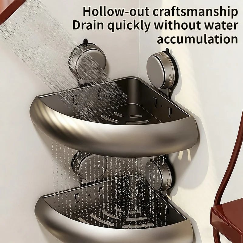 Suction Cup Corner Shelf Triangle Wall Mount Bathroom Organizer