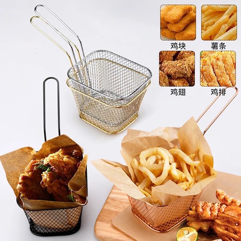 Stainless Steel Mini Square Oil-Separated Frying Basket