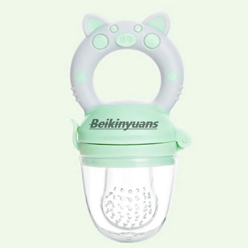 Silicone Baby Teething Pacifier Fruit Vegetable Bite Bag Molar Stick