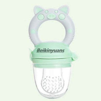 Silicone Baby Teething Pacifier Fruit Vegetable Bite Bag Molar Stick