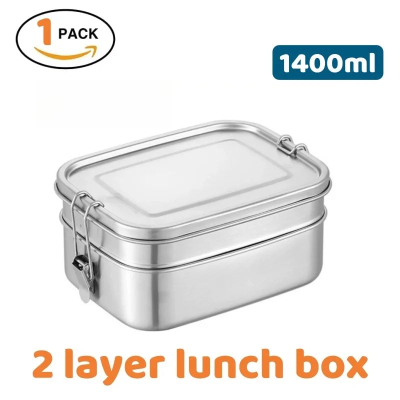 304 Stainless Steel Bento Lunch Box - Airtight BPA-Free Adult