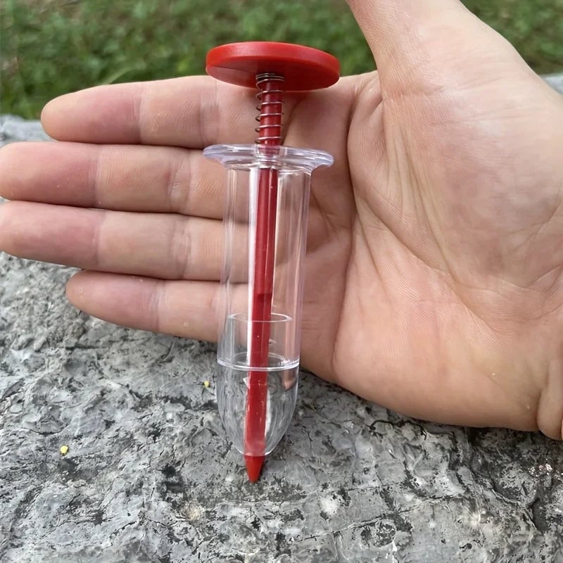 Handheld Manual Seed Dispenser Tool Transparent Tube Garden Seeder