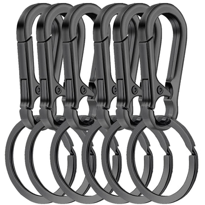 6Pcs Metal Carabiner Keychain Clips - Heavy Duty Key Ring Organizer