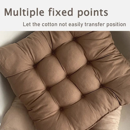 Premium Linen Cotton Square Chair Cushion with Backrest Support