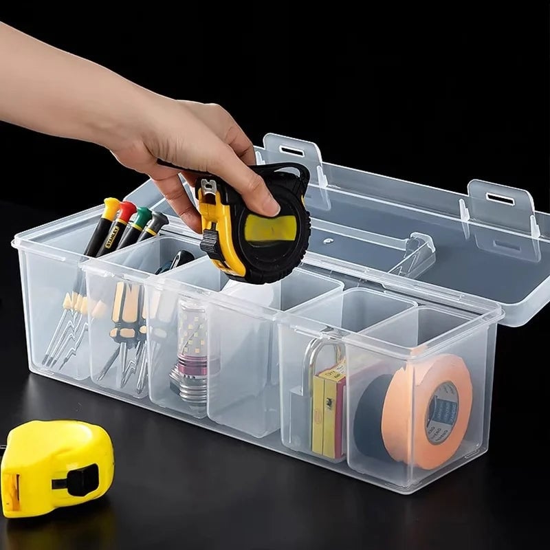 Multi-Compartment Tool Storage Box Set - Screw Parts Organizer